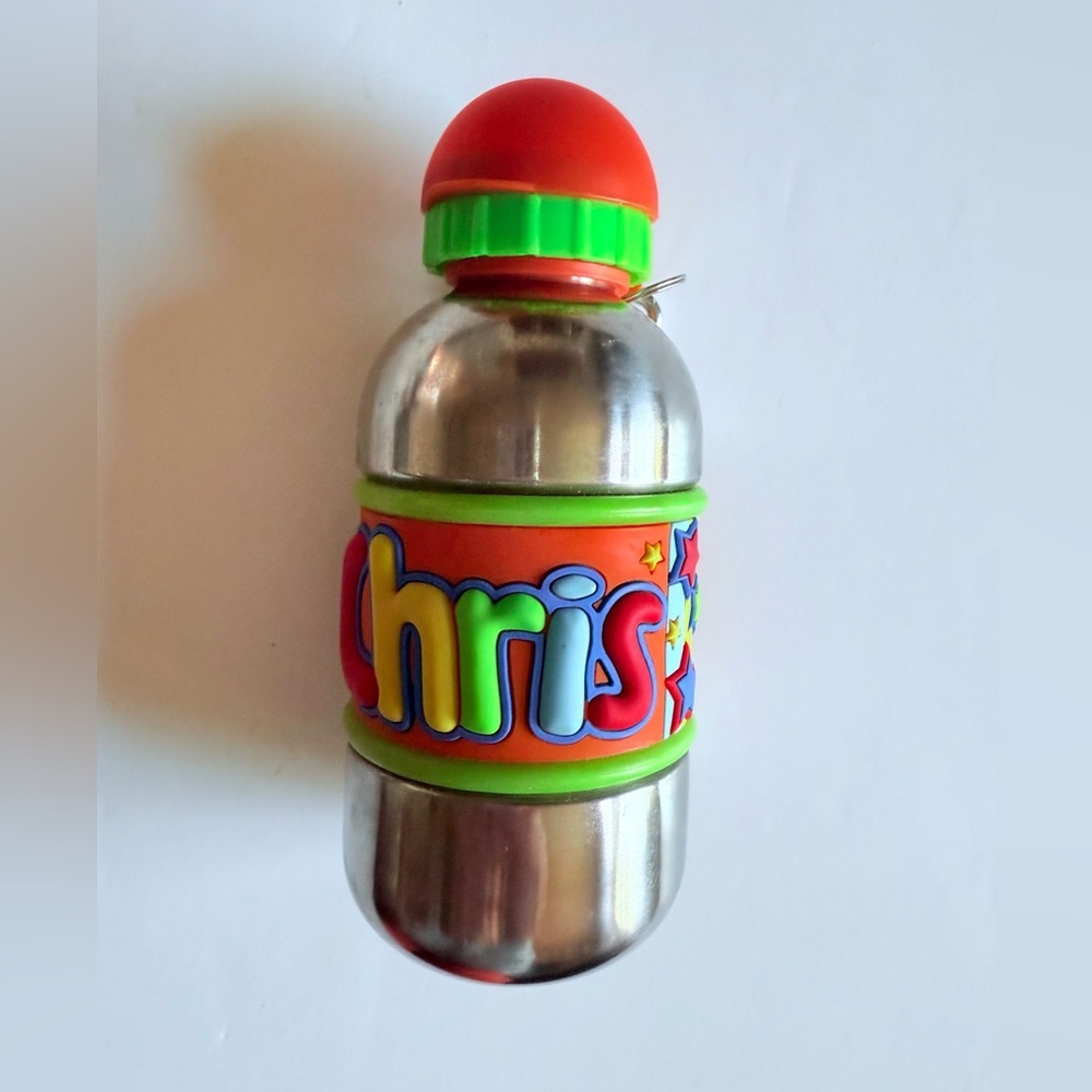 Custom Insulated Water Bottle Kids Personalized Name Chris New Stainless Steel